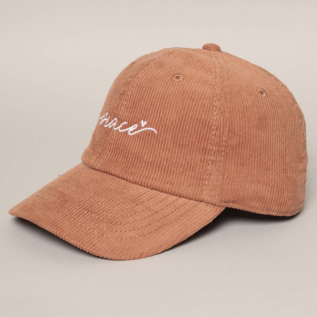 PEACE | Embroidered Corduroy Cap