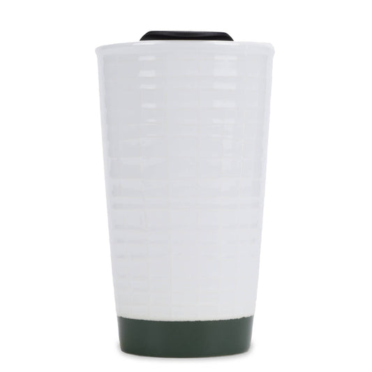 Live Simply Green 12Oz Waffle-Texture Ceramic Travel Tumbler