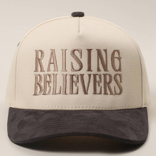 RAISING BELIEVERS Suede Two-Tone Trucker Hat